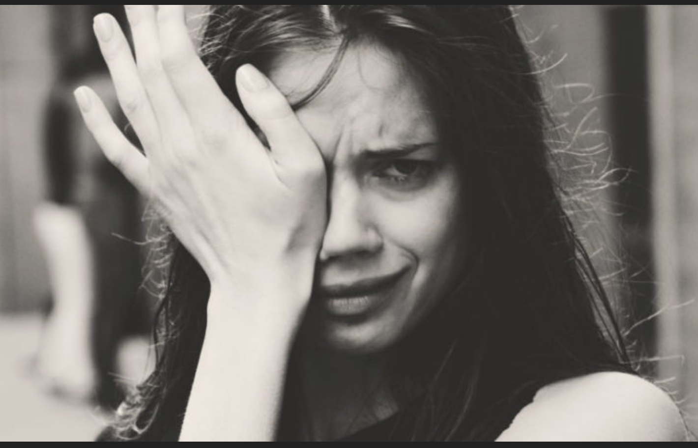 Codependent woman crying
